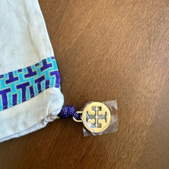 Tory Burch Dust Bag Womens Shoe Dust Bag Cream Logo Trim Charm Luxury Designer - Picture 2 of 6